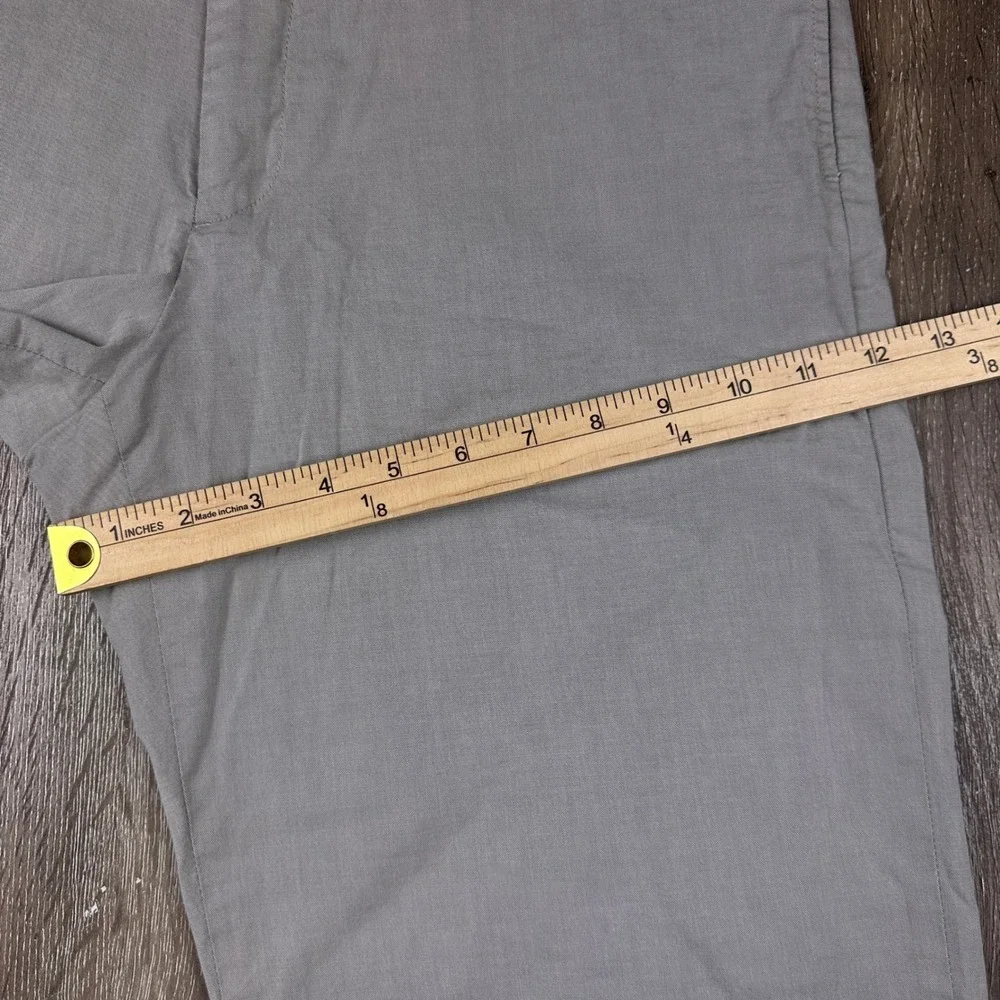 Banana Republic‎ Mens Grey Stretch Chino Pants Flat Front Straight Leg 35x32